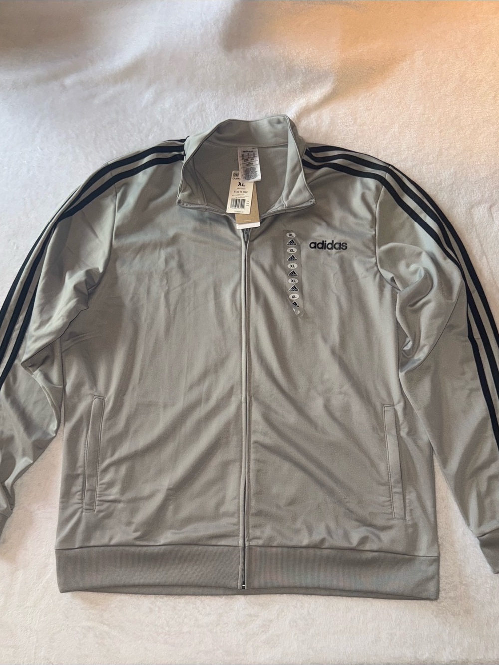 adidas E 3S TT TRIC Track Jacket Men’s XL Gray Black NWT